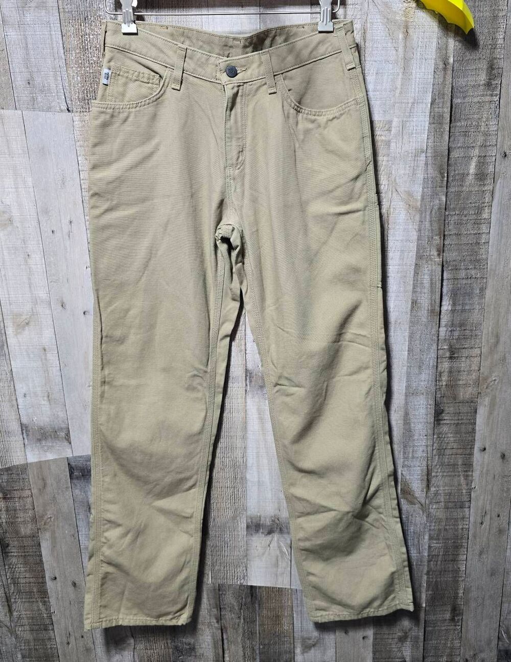 Carhartt FR Golden Khaki Canvas Bootcut High Rise Jeans 6x34 Utility Work